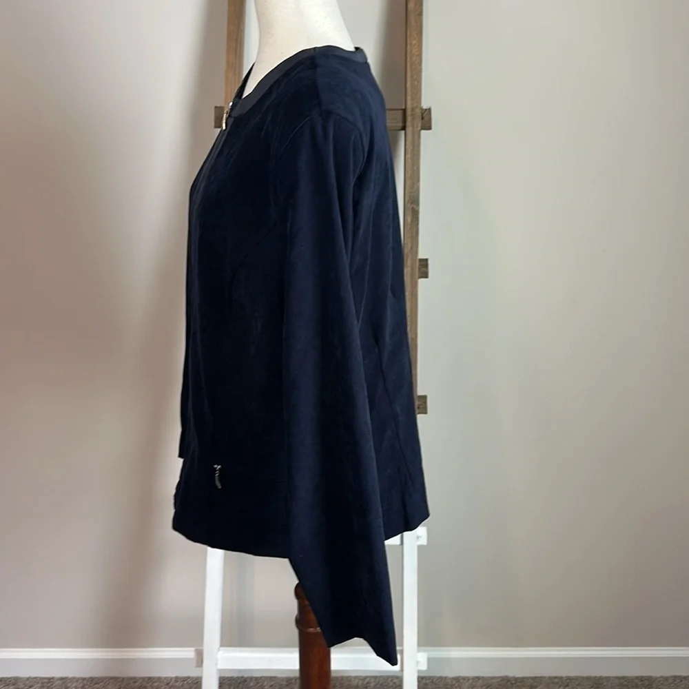 Sag Harbor Navy Blue Suit Jacket Blazer with Satiny Details Size 18 in GUC